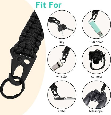 Paracord Lanyard for Men Heavy Duty Braided Neck Keychain Lanyard for ID Card Badge Holder, Camera, Keys, Outdoor in Saudi Arabia