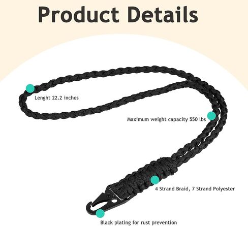 Paracord Lanyard for Men Heavy Duty Braided Neck Keychain Lanyard for ID Card Badge Holder, Camera, Keys, Outdoor in Saudi Arabia