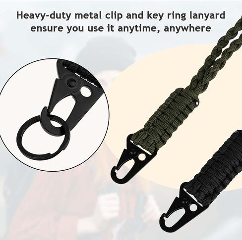 Paracord Lanyard for Men Heavy Duty Braided Neck Keychain Lanyard for ID Card Badge Holder, Camera, Keys, Outdoor in Saudi Arabia