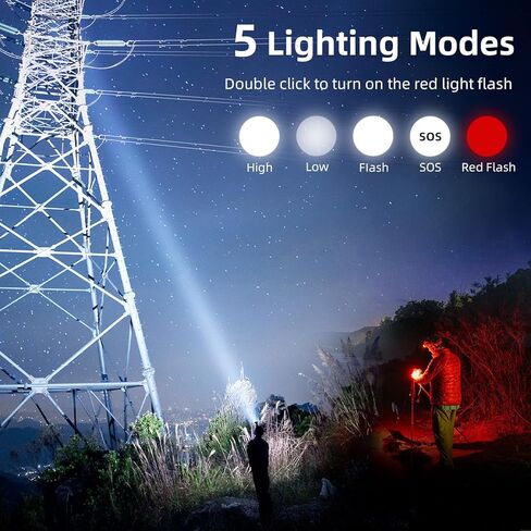SuperFire LED Rechargeable Headlamp, 2 Packs Super Bright 1000 Lumen Head Lamp, 5 Modes Waterproof Lightweight Head Flashlight for Outdoor Camping, Hiking, Hunting, Running, Survival, Red Light in Saudi Arabia