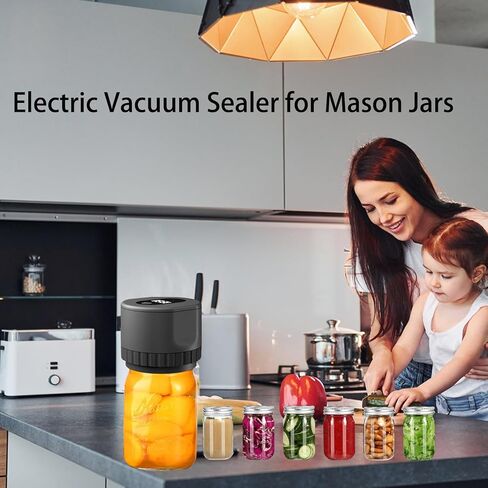 مجموعة أدوات تفريغ الهواء من Mason Jar، سدادة تفريغ الهواء من Mason Jar لأغطية ماسون واسعة ومنتظمة للفم، سدادة تفريغ جرة لتعليب الجرار مع فتاحة و5 أزواج من الأغطية in Saudi Arabia