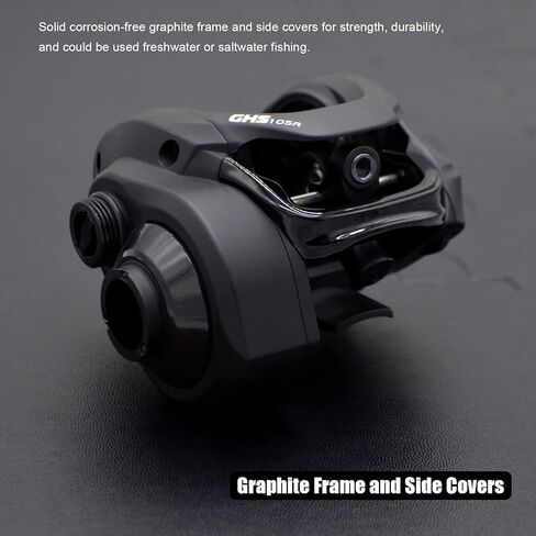 بكرة صيد السمك، فائقة النعومة 7.3:1، نسبة تروس، نظام فرامل مغناطيسي، سحب قوي 20 رطل، بكرة صب منخفضة المستوى، اليد اليسرى/اليمنى in Kuwait