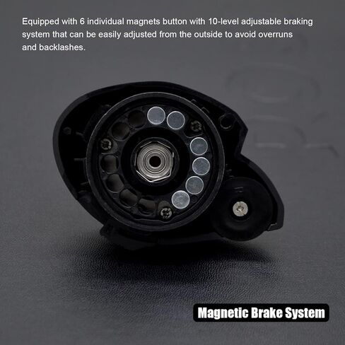 بكرة صيد السمك، فائقة النعومة 7.3:1، نسبة تروس، نظام فرامل مغناطيسي، سحب قوي 20 رطل، بكرة صب منخفضة المستوى، اليد اليسرى/اليمنى in Kuwait