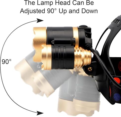 كشاف أمامي XSTRAP قابل لإعادة الشحن، مصباح يدوي للرأس قابل للتكبير مع 6000 لومن فائق السطوع للبالغين والأطفال، مستشعر مقاوم للماء 4 أوضاع، مصباح أمامي خفيف الوزن للتخييم في الهواء الطلق، والصيد، والجري، والمشي لمسافات طويلة in Kuwait