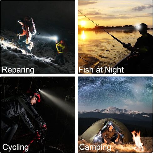 كشاف أمامي XSTRAP قابل لإعادة الشحن، مصباح يدوي للرأس قابل للتكبير مع 6000 لومن فائق السطوع للبالغين والأطفال، مستشعر مقاوم للماء 4 أوضاع، مصباح أمامي خفيف الوزن للتخييم في الهواء الطلق، والصيد، والجري، والمشي لمسافات طويلة in Kuwait