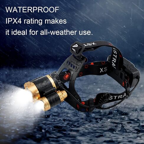 كشاف أمامي XSTRAP قابل لإعادة الشحن، مصباح يدوي للرأس قابل للتكبير مع 6000 لومن فائق السطوع للبالغين والأطفال، مستشعر مقاوم للماء 4 أوضاع، مصباح أمامي خفيف الوزن للتخييم في الهواء الطلق، والصيد، والجري، والمشي لمسافات طويلة in Kuwait