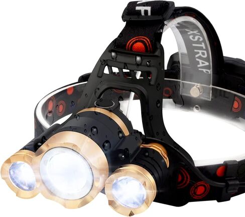 كشاف أمامي XSTRAP قابل لإعادة الشحن، مصباح يدوي للرأس قابل للتكبير مع 6000 لومن فائق السطوع للبالغين والأطفال، مستشعر مقاوم للماء 4 أوضاع، مصباح أمامي خفيف الوزن للتخييم في الهواء الطلق، والصيد، والجري، والمشي لمسافات طويلة in Kuwait