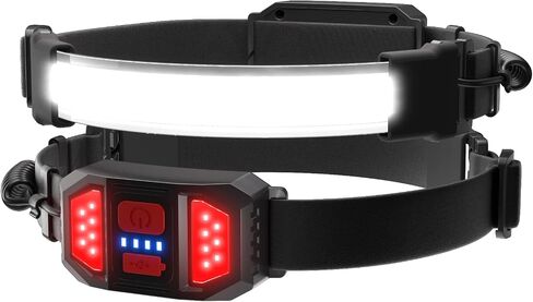 Beacon Beam Xtreme - مصباح أمامي قابل لإعادة الشحن، زاوية واسعة 230 درجة، مصباح أمامي فائق السطوع مع ضوء خلفي أحمر، 500 لومن، 3 أوضاع، مقاوم للماء، يتم الشحن من شركة USA in Saudi Arabia