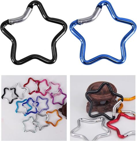 Silver Carabiner Clip, Star Shaped Climbing Buckle, Keyring Hook for Camping Fishing Hiking Traveling Spring Loaded Carabiner Accessory and Keychain Carabiners Accessories in Saudi Arabia