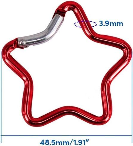 Silver Carabiner Clip, Star Shaped Climbing Buckle, Keyring Hook for Camping Fishing Hiking Traveling Spring Loaded Carabiner Accessory and Keychain Carabiners Accessories in Saudi Arabia