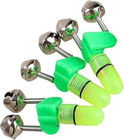 3Pcs Fishing Accessories Fishing Rod Tip Bite Alert Alarm Twin Bells with Night LED Light Lamp Fishing Bite Indicators Hunting and Fishing in Saudi Arabia