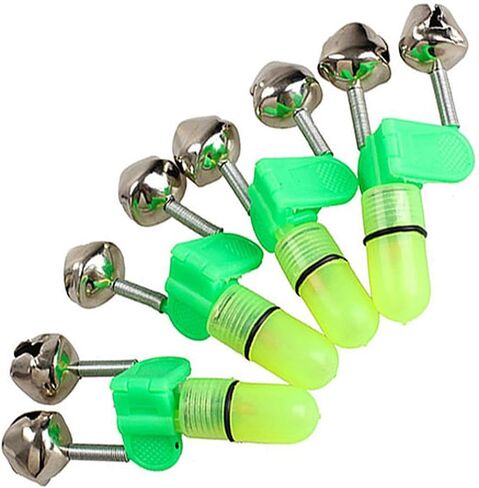 3Pcs Fishing Accessories Fishing Rod Tip Bite Alert Alarm Twin Bells with Night LED Light Lamp Fishing Bite Indicators Hunting and Fishing in Saudi Arabia