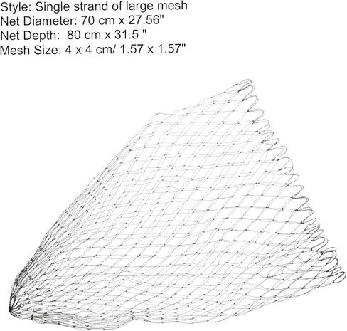 PATIKIL Fishing Net Replacement, Dia.27.6" PE Replacement Mesh Landing Fish Nets for Freshwater Saltwater Fishing, Gray in Saudi Arabia