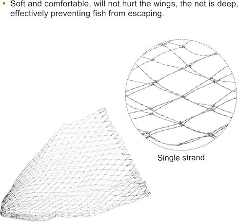 PATIKIL Fishing Net Replacement, Dia.27.6" PE Replacement Mesh Landing Fish Nets for Freshwater Saltwater Fishing, Gray in Saudi Arabia