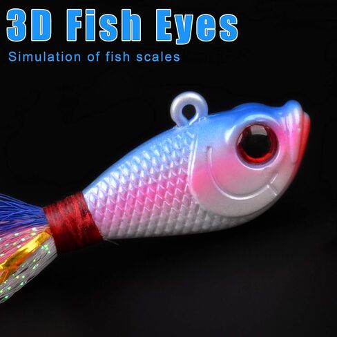 Bucktail Jigs Saltwater Lures,3/5PCS Bucktail Hair Jigs Head Fishing Lure Baits Assorted Kit for Bass Striper Bluefish Surf Fishing 1/4oz 1/2oz 1oz 1.5oz 2oz in Saudi Arabia