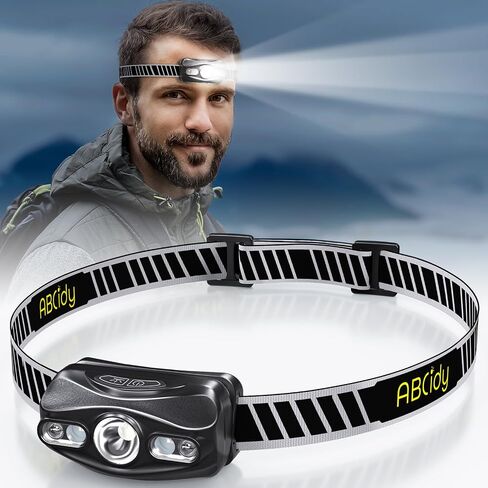 LED Headlamp, Motion Sensor Headlight with 5 Modes & Adjustable Head, USB Rechargeable, IPX4 Waterproof Lightweight Headlamp Flashlight for Outdoors, Cycling, Running, Camping, Hiking in Saudi Arabia