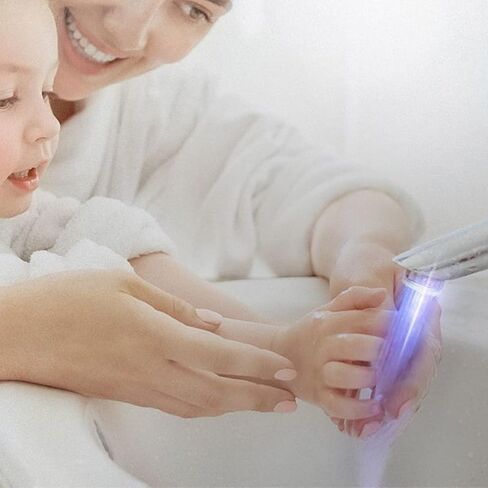 SNOMYRS 3-Color Temperature Sensitive Gradient LED Water Faucet Light Water Stream Color Changing Faucet Tap Sink Faucet for Kitchen and Bathroom (3 Color-1PC) in Kuwait