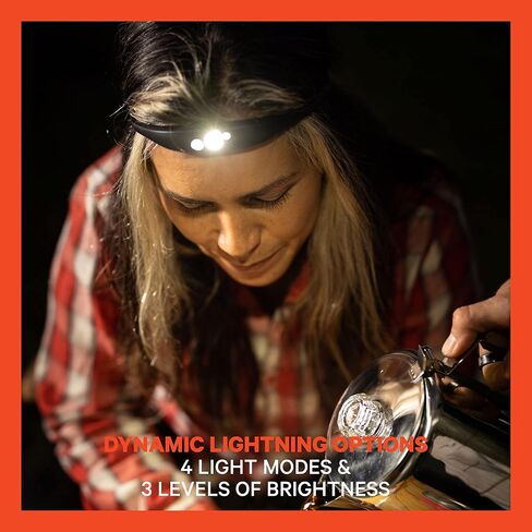 KNOG Quokka Silicone Rechargeable Headlamp - 150 Lumen, LED Head Lamp w/ 4 Modes, Waterproof Headlamp Flashlight for Outdoor, Camping and Hiking Gear with Comfortable Reading Light - Rescue Orange in Saudi Arabia