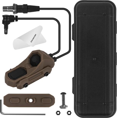 ACTIONUNION Tactical Pressure Switch Two Button Compact AXON Remote Pressure Switch Fits 20mm Picatinny Rail Mlok Rail and KeyMod Rail (2.5mm Plug + SF Plug - Tan) in Saudi Arabia