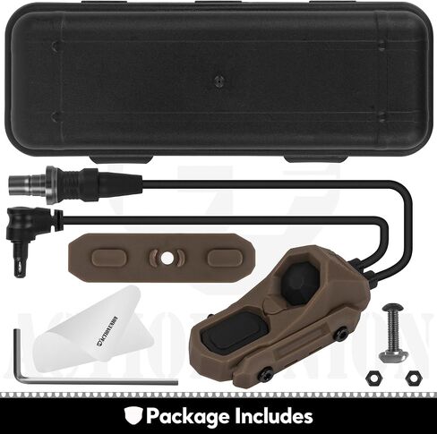 ACTIONUNION Tactical Pressure Switch Two Button Compact AXON Remote Pressure Switch Fits 20mm Picatinny Rail Mlok Rail and KeyMod Rail (2.5mm Plug + SF Plug - Tan) in Saudi Arabia