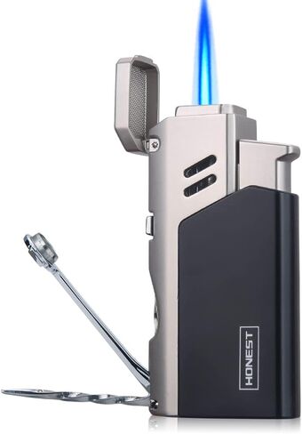 ولاعة سيجار من PROMISE Jet Torch، ولاعة لهب قوية، ولاعات Jetflame قابلة للتعديل، ولاعة سيجار قابلة لإعادة الملء في الخارج (أسود) in Kuwait