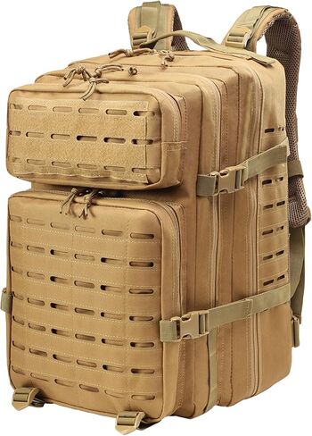 MINGPINHUIUS Military Tactical Men Backpack: 45L Large Assault Rucksack 3 Day Bug Out Bag for Outdoor Hiking Camping (Black) in Saudi Arabia
