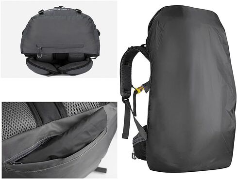 60L Hiking Backpack Waterproof Travel Hiking Camping with Daypack Cover (Black) in Saudi Arabia