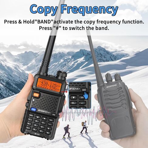 راديو BAOFENG Ham راديو طويل المدى M-5R محمول باليد ثنائي الاتجاه (نسخة مطورة من UV-5R) أجهزة اتصال لاسلكية طويلة المدى للبالغين، تردد النسخ، راديو AirBand 5RX ثنائي الاتجاه مع سماعة أذن وبطارية مكبر صوت وميكروفون in Saudi Arabia