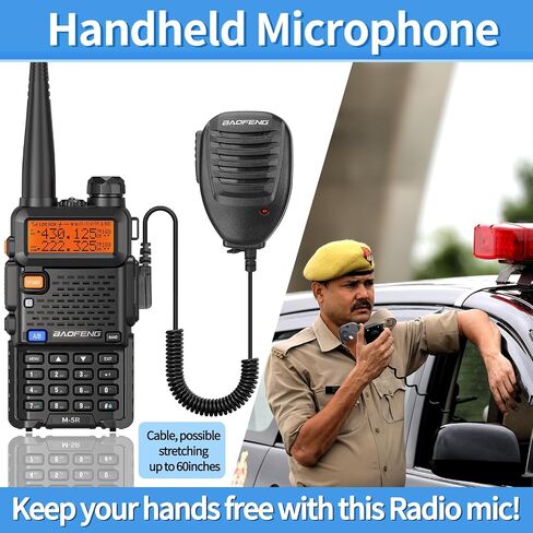 راديو BAOFENG Ham راديو طويل المدى M-5R محمول باليد ثنائي الاتجاه (نسخة مطورة من UV-5R) أجهزة اتصال لاسلكية طويلة المدى للبالغين، تردد النسخ، راديو AirBand 5RX ثنائي الاتجاه مع سماعة أذن وبطارية مكبر صوت وميكروفون in Saudi Arabia