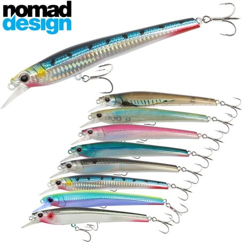 Nomad Design Shikari Fishing Lures, Premium Long-Casting, Shallow Diving Slow Floating Jerkbait for Inshore Saltwater Species Such as Snook, Redfish, Striped Bass, Seatrout, 145 SUS/SFLT 5-3/4"- 1oz in Saudi Arabia