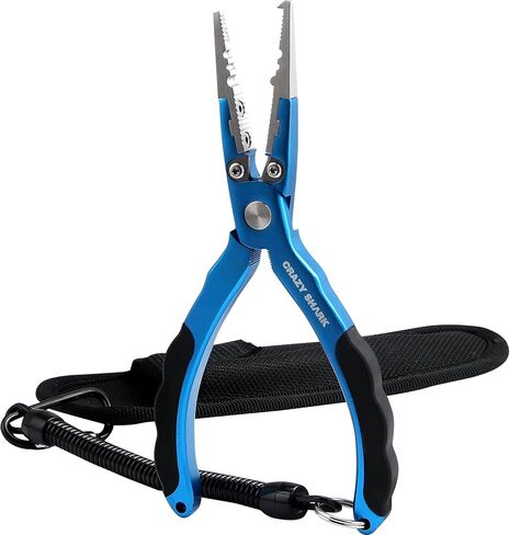 CRAZY SHARK Professional Fishing Pliers Tungsten Carbide Cutters Split Ring Pliers Hook Remover Fish Holder in Saudi Arabia