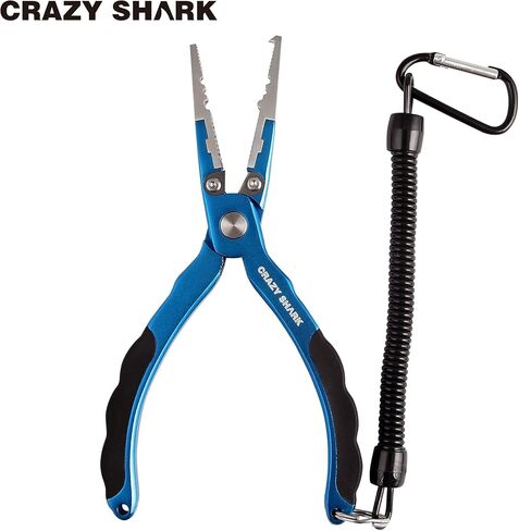 CRAZY SHARK Professional Fishing Pliers Tungsten Carbide Cutters Split Ring Pliers Hook Remover Fish Holder in Saudi Arabia