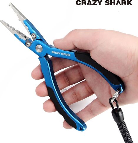 CRAZY SHARK Professional Fishing Pliers Tungsten Carbide Cutters Split Ring Pliers Hook Remover Fish Holder in Saudi Arabia