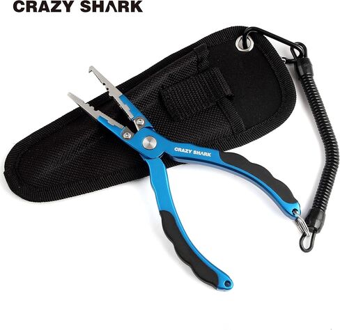 CRAZY SHARK Professional Fishing Pliers Tungsten Carbide Cutters Split Ring Pliers Hook Remover Fish Holder in Saudi Arabia
