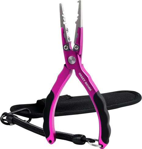 CRAZY SHARK Professional Fishing Pliers Tungsten Carbide Cutters Split Ring Pliers Hook Remover Fish Holder in Saudi Arabia