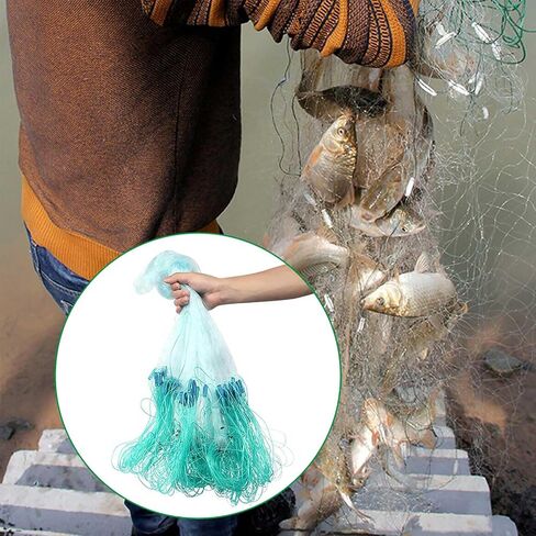 0m Lenth Fishin Net, 3 Layers Heavy Fishin Net with Float, 1.m Heiht Nylon Fishin Aries for Bait Fishin in Saudi Arabia