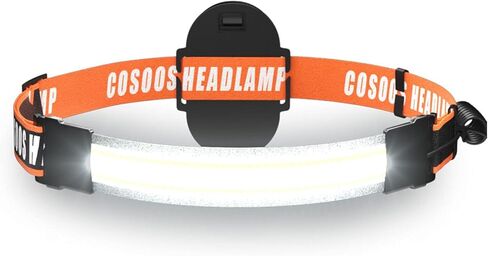 COSOOS 2 مصباح أمامي LED، مصباح أمامي عريض ساطع في الهواء الطلق، ضوء خلفي أحمر، عصابة رأس قابلة للتعديل للبالغين، 500 لومن 2.5 أونصة مصابيح أمامية خفيفة الوزن للمشي لمسافات طويلة والتخييم، بدون بطارية AAA in Saudi Arabia
