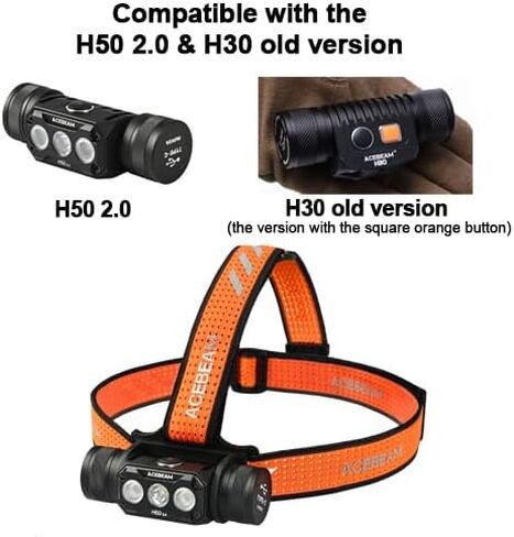 ACEBEAM Adjustable Headlamp Headband with Bracket, Comfortable Elastic Breathable Strap with Reflective Strip (Fits: H30 New Version) in Saudi Arabia