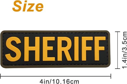 رقعة شريف صغيرة من مطاط PVC باللونين الأسود والأصفر مقاس 4 × 1.4 بوصة مع خطاف خلفي للسترة التكتيكية in Kuwait