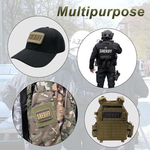 رقعة شريف صغيرة من مطاط PVC باللونين الأسود والأصفر مقاس 4 × 1.4 بوصة مع خطاف خلفي للسترة التكتيكية in Kuwait