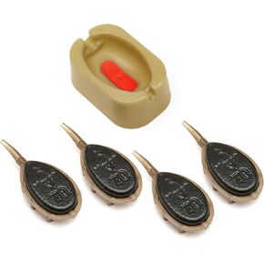 Carp Fishing Method Feeder Set - Rubber Release Bait Holder & 4 Pcs Feeders for Fishing, 70 g - Carp Fishing Equipment