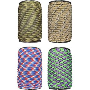 650lb Paracord/Parachute Rope– Type III Paracord Set – Contain Multicolor Paracord Spool (2-Color B)