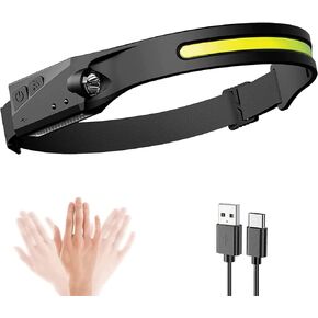 LED Headlamp,Sensor Outdoor Headlight,All Perspectives Induction 230° Illumination,Waterproof Head Light Flashlight,Rechargeable Head Lamp,for Hiking, Camping,Repairing, Fishing, Cycling