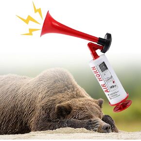 Bear Horn Self Defense, Loud Air Horn for Bears, 130dB Heard up to 1/2 Mile Away, Handheld Air Horns for Safety, Bear Alarm Scare Wild Animals, Ideal for Hiking, Boating, Sports Events, Parties