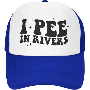 I Pee in Rivers Trucker Hat Funny Hats Adjustable Classic Fishing Cap for Men and Women Black