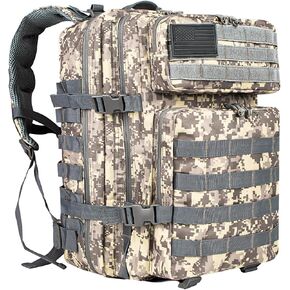 BETOVV 45L Military Tactical Backpack for Men Molle Army 3 Days Assault Pack Bag Large Rucksack traveling bag (Khaki)