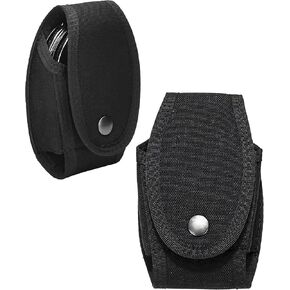 Handcuff Holder for Duty Belt, 2pcs Black Nylon Cuff Holster for Duty Belt with Belt Loop Handcuff Pouch Case