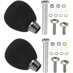 PATIKIL Fishing Reel Handle Knob, 2 Set Lightweight EVA Fishing Reel Power Knob Handle Grip for Fishing Reel Replacement Parts, Silver