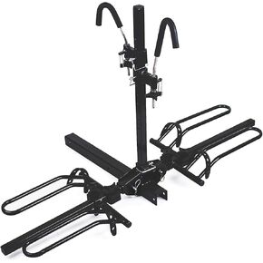 MaxxHaul 50959 Hitch Mount Bike Rack Platform - Style 2-Bike Rack for Cars Trucks SUVs Minivans with Hitch Tightener