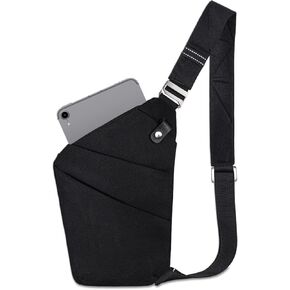 Slim Sling Bag Cross body Bag, Anti Theft Travel Bag, Multi-pocket Chest Shoulder Bag for Women Men